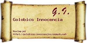 Golobics Innocencia névjegykártya